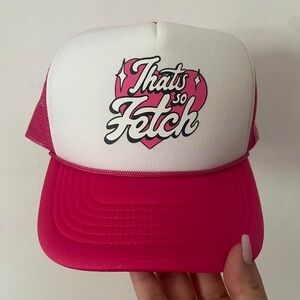Women's Pink and White Hat